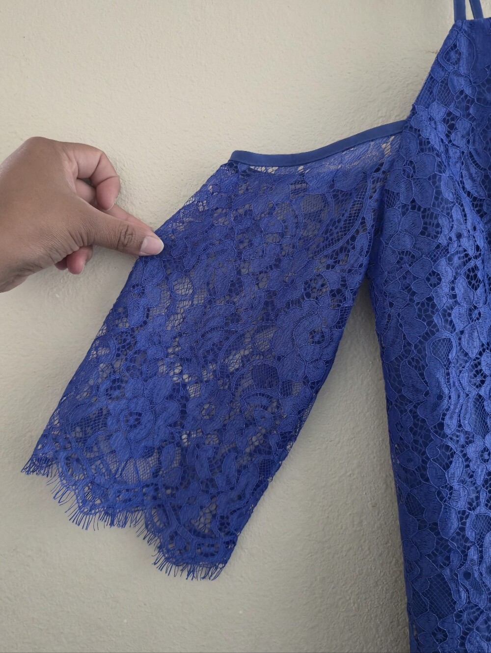 NWT Bar III Blue Lace Blouse M - Picture 4 of 6